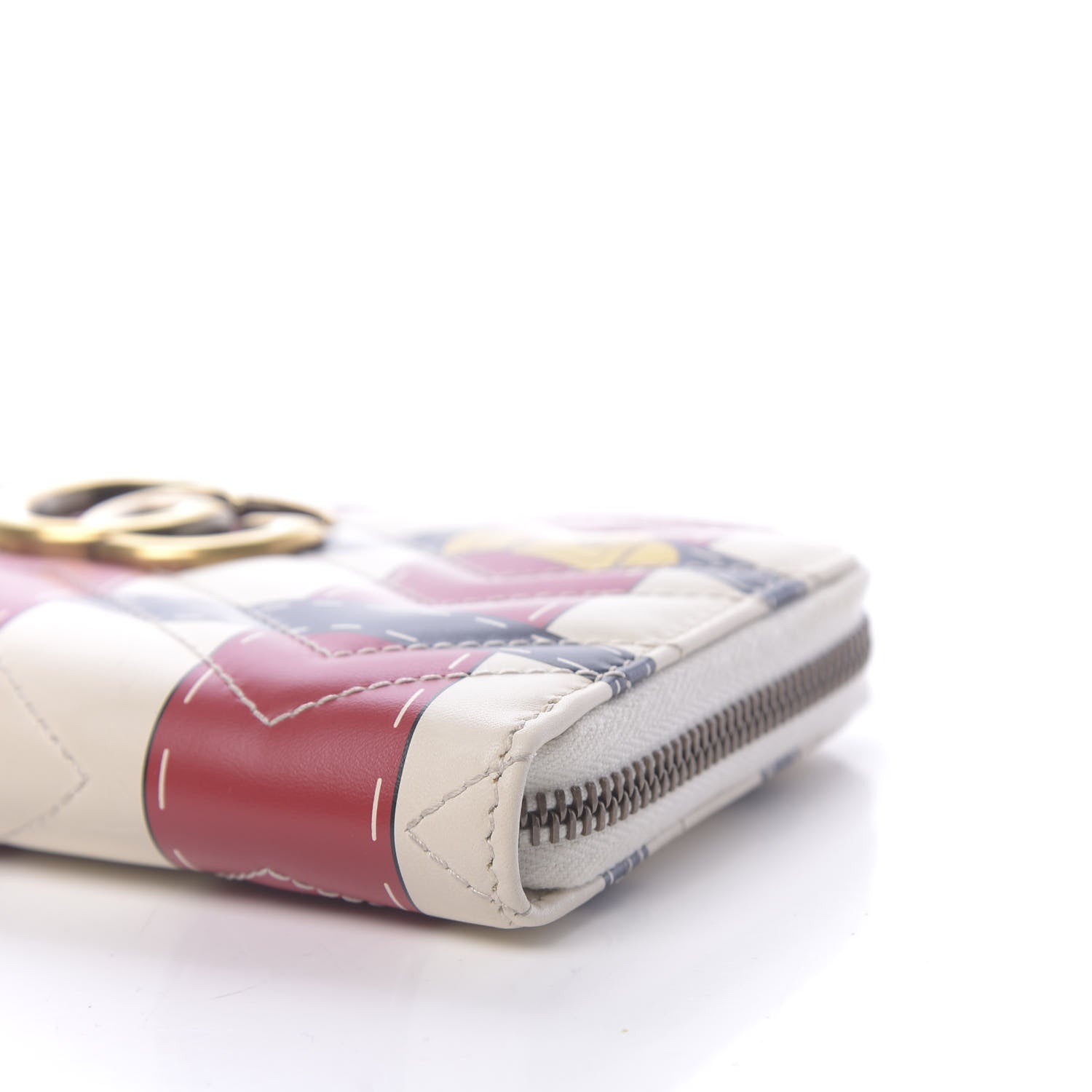 Gucci Calfskin Matelasse Trompe L'Oeil Print GG Marmont Zip Around Wallet 9 of 10