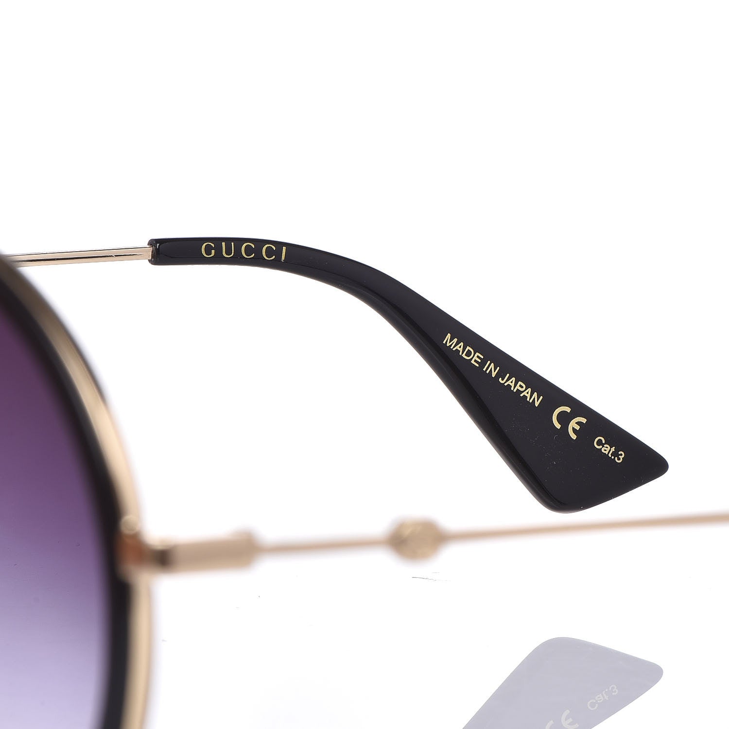Gucci Round Frame Sunglasses GG0061S Black 6 of 7
