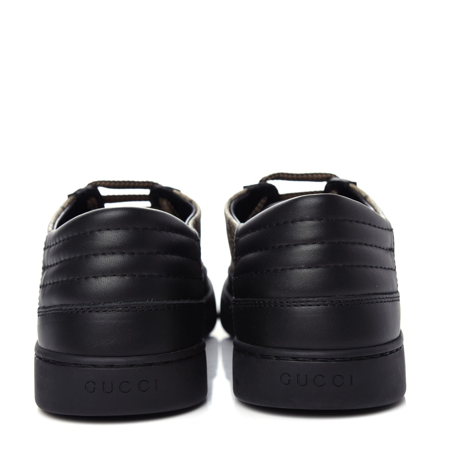 Gucci GG Supreme Monogram Mens Low Top Sneakers 8 Black Beige Ebony 7 of 11