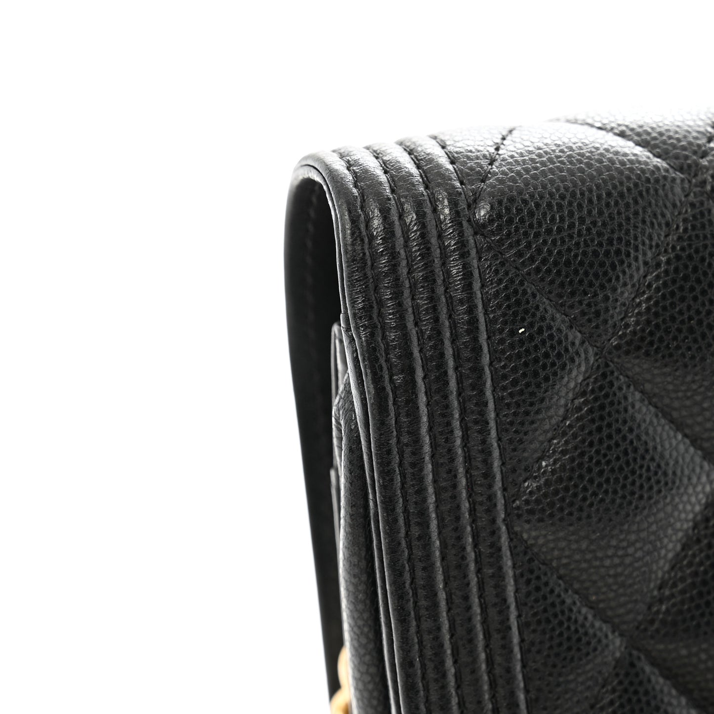 Caviar Quilted Boy Wallet On Chain WOC Black