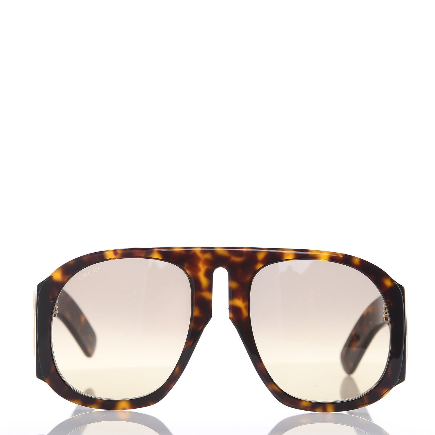 Gucci Oversized Aviator Sunglasses GG0152S Tortoise 3 of 7