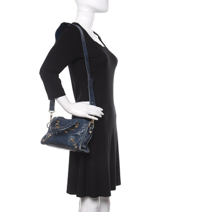 Balenciaga Agneau Giant 12 Gold Hardware Mini City Bleu Mineral 2 of 16