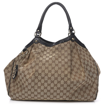 Gucci Monogram Large Sukey Tote Beige Ebony Black 1 of 13