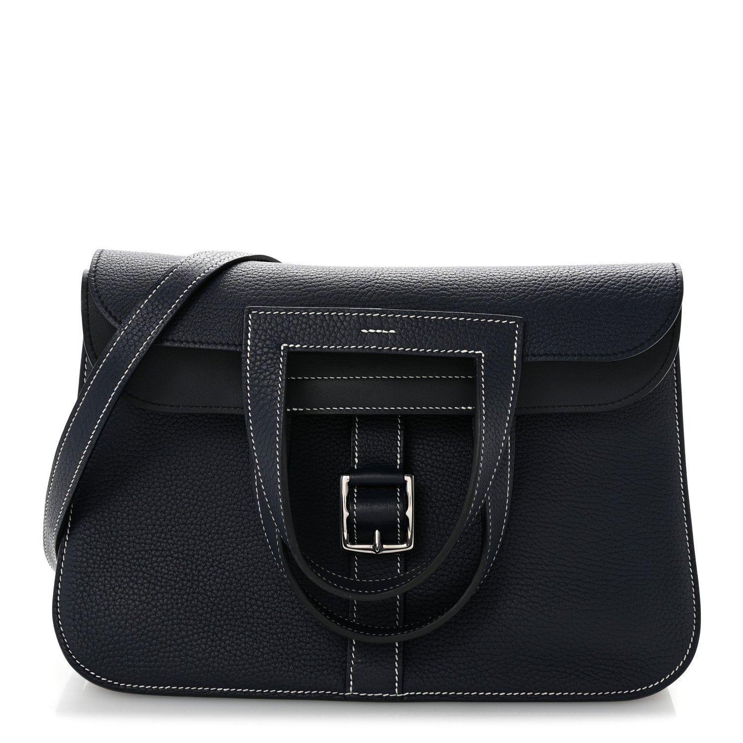 Hermes Taurillon Clemence Halzan 31 GM Bleu Nuit 1 of 12