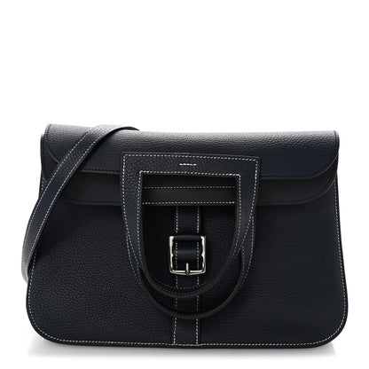 Hermes Taurillon Clemence Halzan 31 GM Bleu Nuit 1 of 12