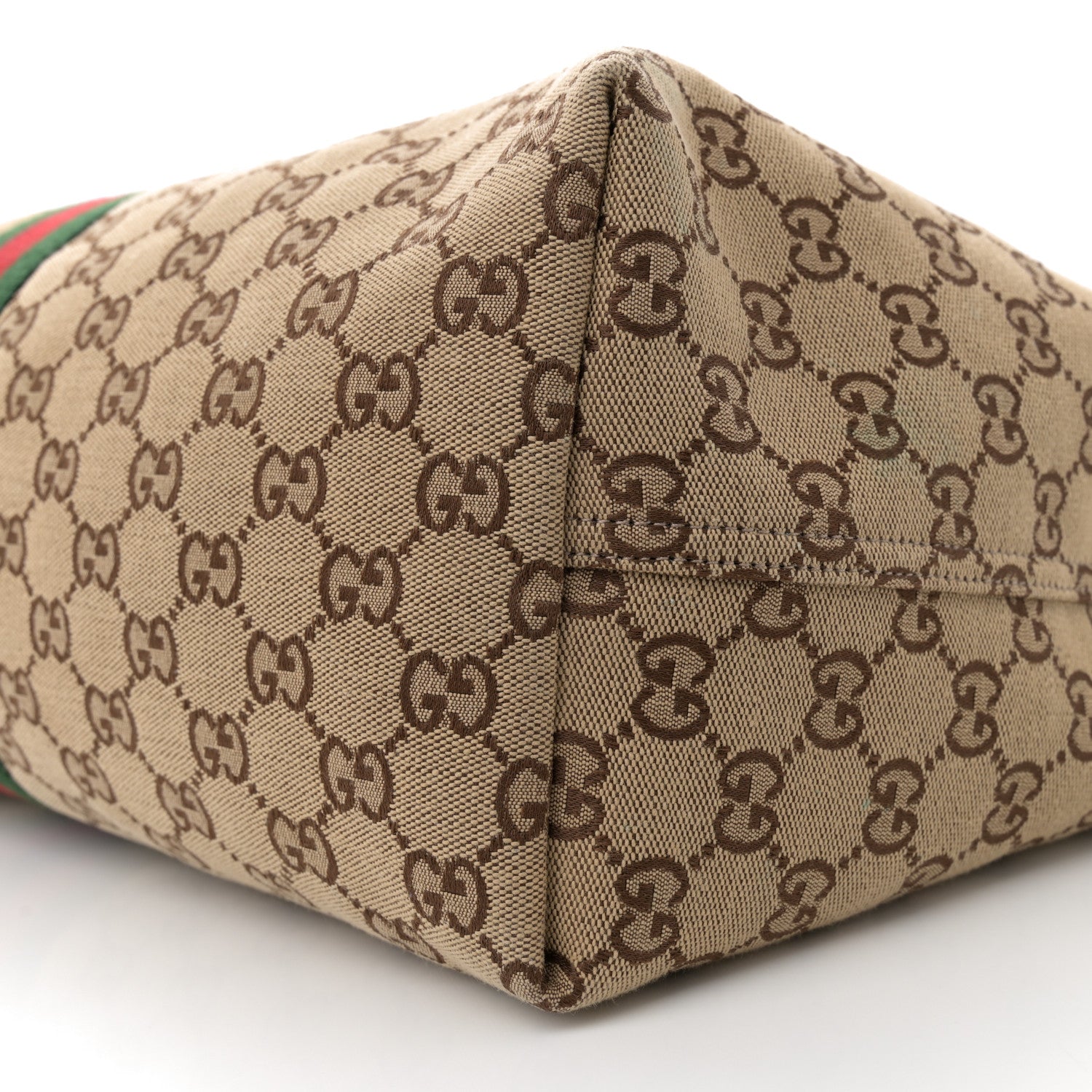 Gucci GG Monogram Web Large Giglio Tote Beige Brown 9 of 10