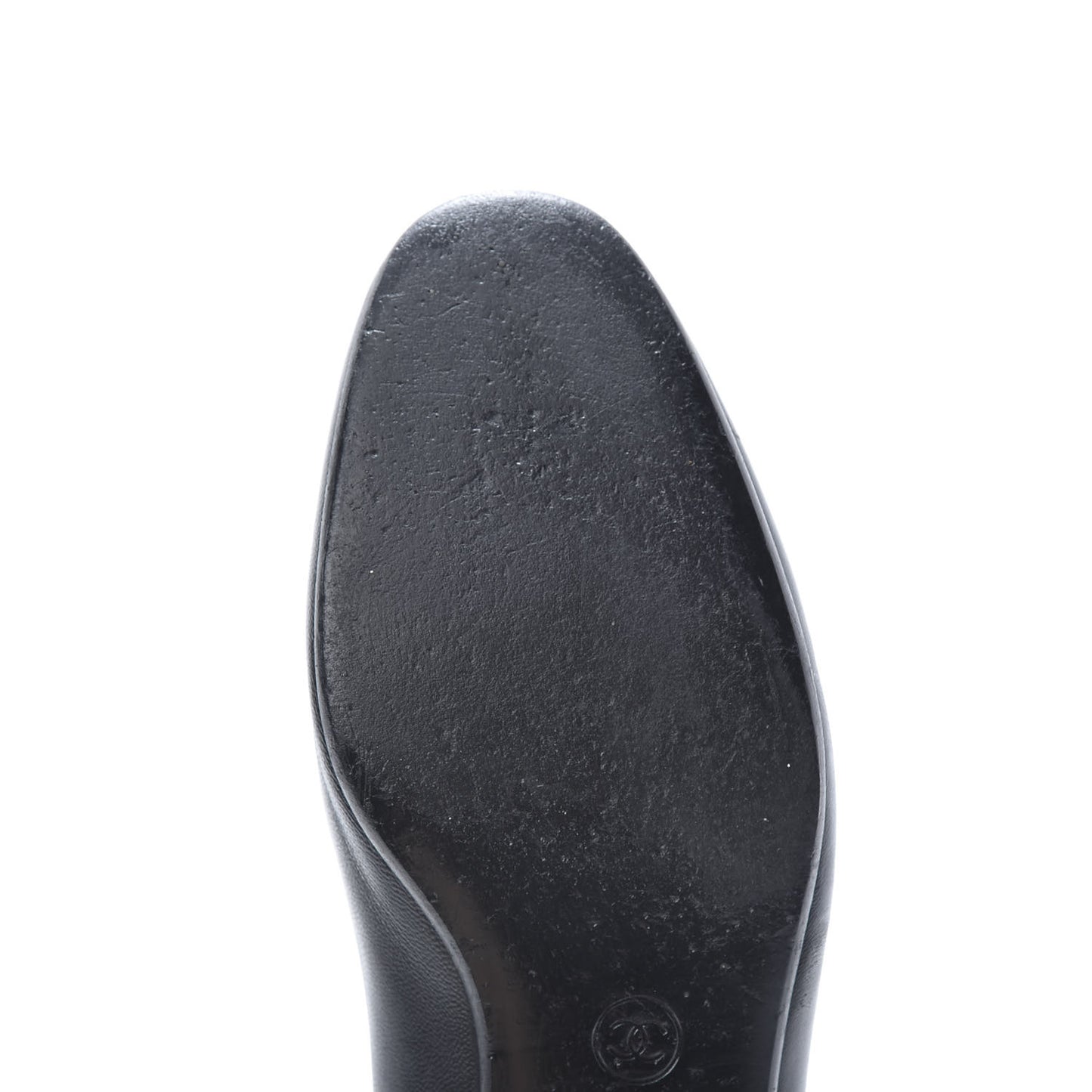 Lambskin Grosgrain CC Mocassin Loafers 39.5 Black