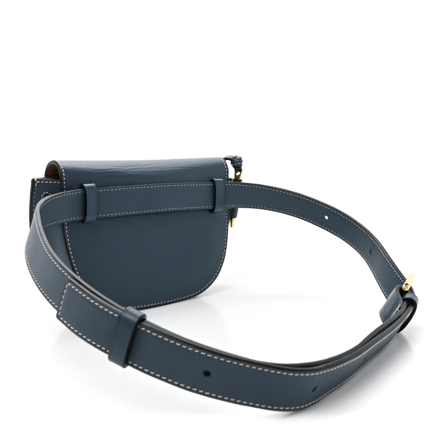 Calfskin Mini Gate Belt Bag Steel Blue