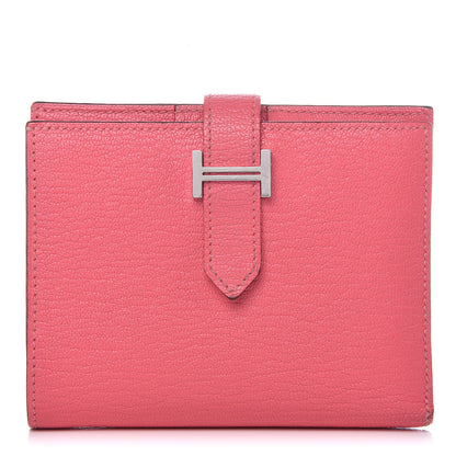 Hermes Chevre Mysore Bearn Compact Wallet Rose Lipstick 1 of 10