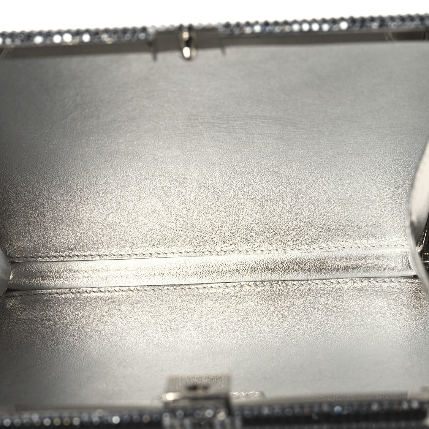 Swarovski Crystal Minaudiere Clutch Black Silver