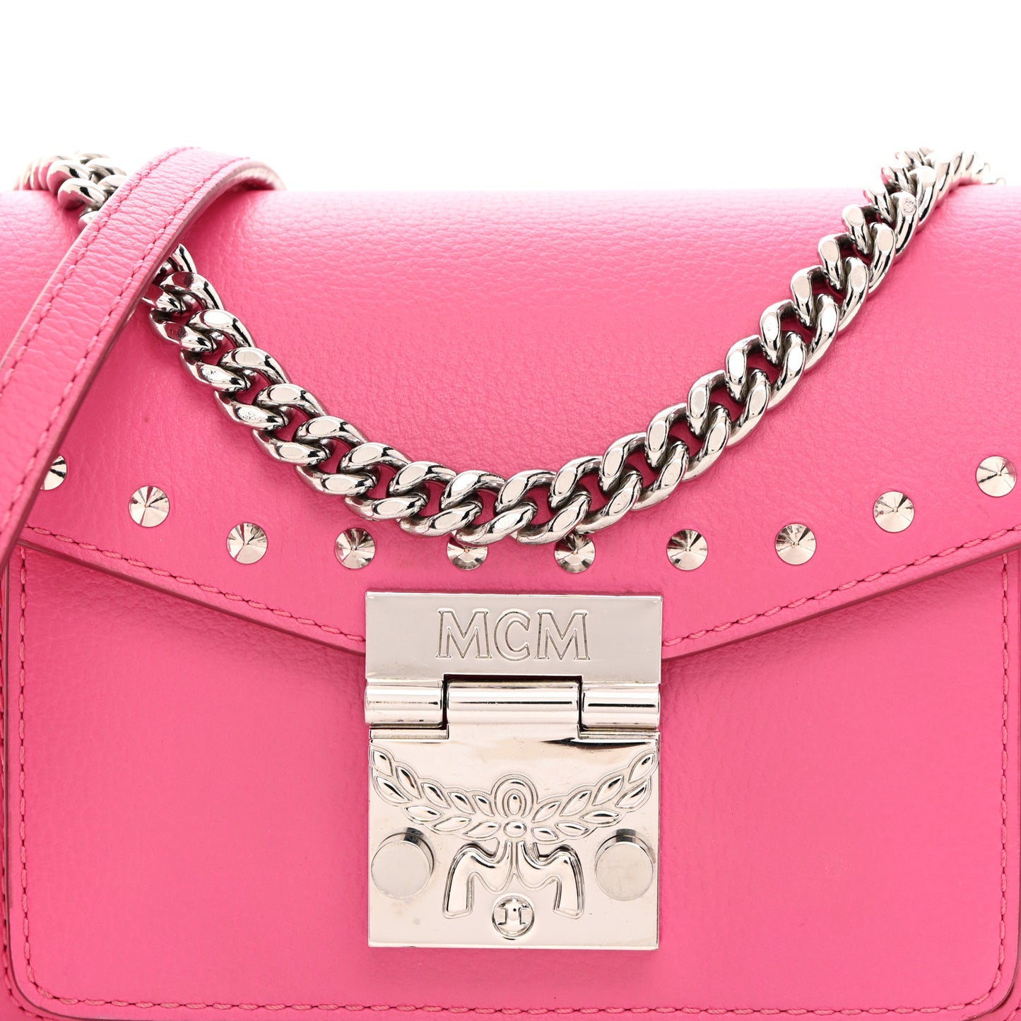 Calfskin Studded Mini Patricia Crossbody Bag Sugar Pink