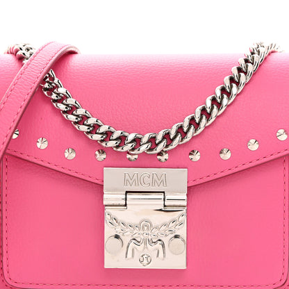 MCM Calfskin Studded Mini Patricia Crossbody Bag Sugar Pink 8 of 10