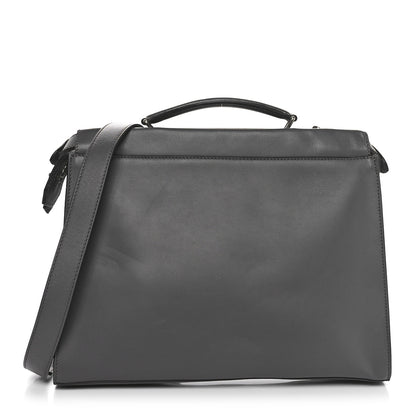 Fendi Vitello Grace FF 1974 Embossed Large Peekaboo Iconic Fit Satchel Anthracite 1 of 10