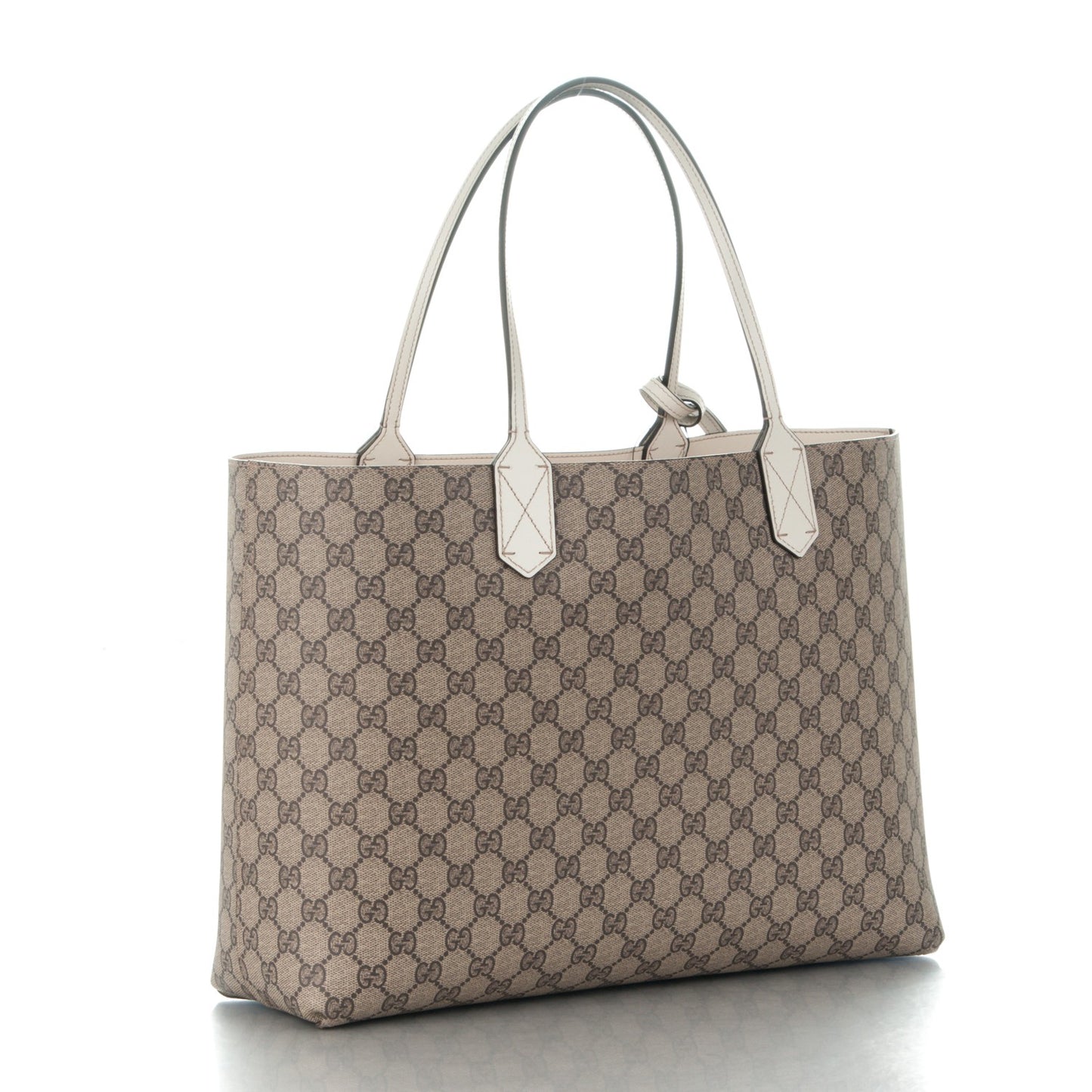 GG Supreme Monogram Medium Reversible Tote Beige White