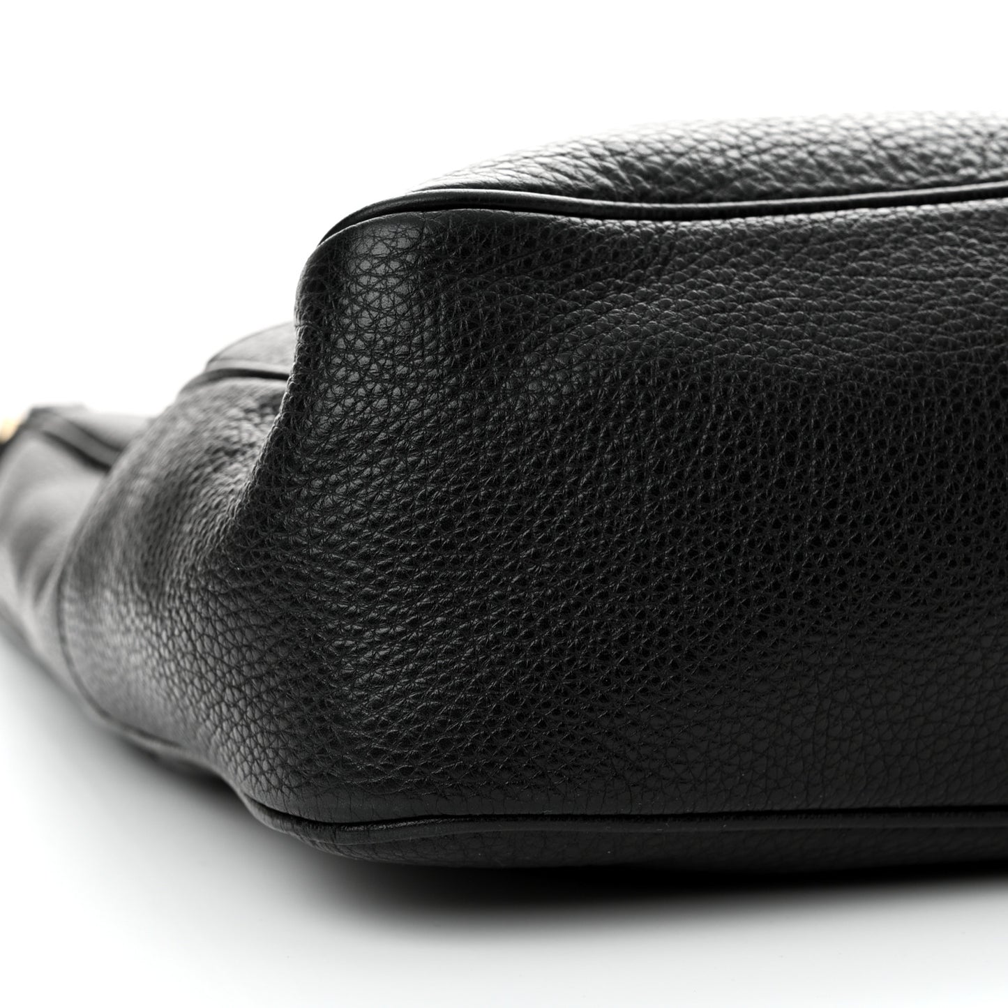 Pebbled Calfskin Medium Diana Bamboo Shoulder Bag Black