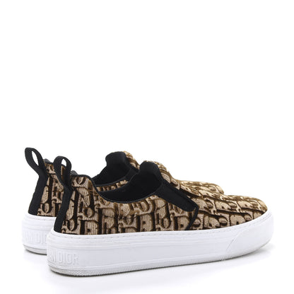 Christian Dior Velvet Oblique Womens Solar Slip On Sneakers 38 Bronze 5 of 10