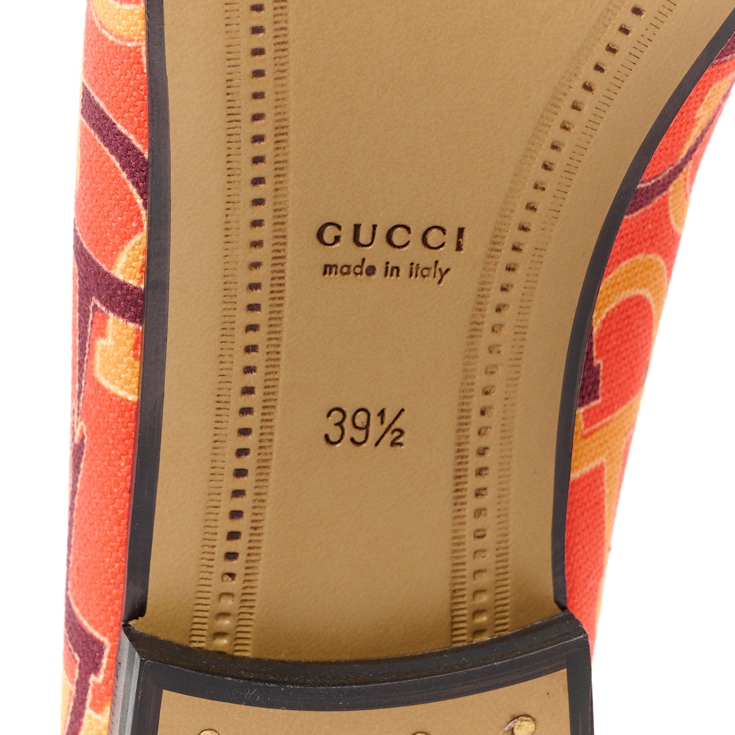 Canvas Horsebit Womens Jordaan Loafers 39.5 Orange Multicolor
