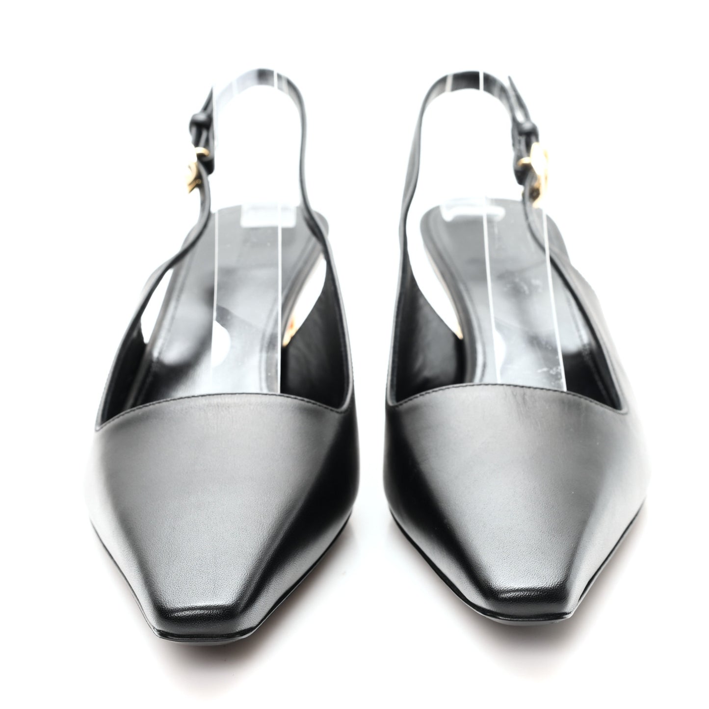 Calfskin G Cube 50mm Slingback Pumps 36 Black