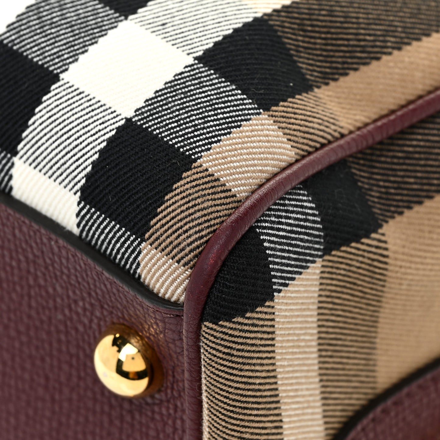 House Check Derby Calfskin Medium Alchester Bowling Bag Mahogany Red