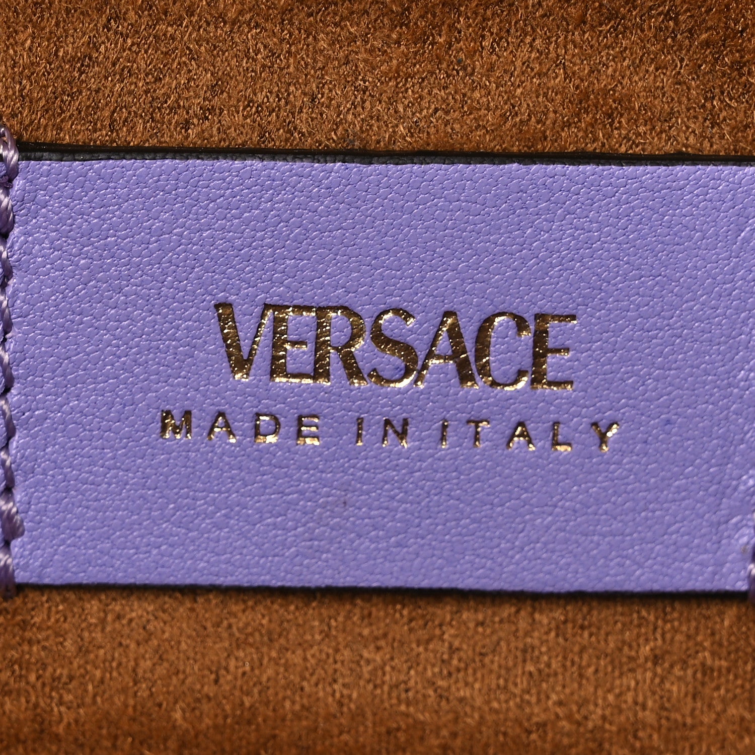 Versace Lambskin Tag Vanity Bag Lilac 6 of 10