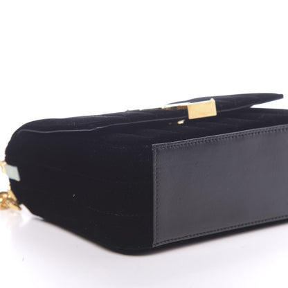 Saint Laurent Velvet Matelasse Small Vicky Chain Bag Black 7 of 9