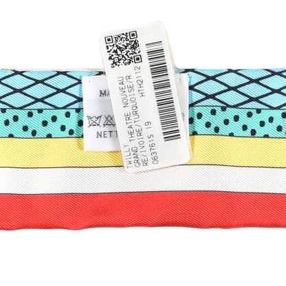 Hermes Silk Twilly Grand Theatre Nouveau Ivoire Turquoise 3 of 3