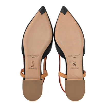 Louis Vuitton Calfskin Blossom Slingback Flat Ballerina 36 Black 7 of 12