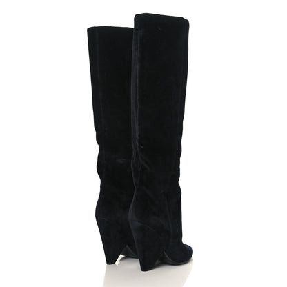 Saint Laurent Velvet Niki 105 Thigh High Boots 37 Black 4 of 6