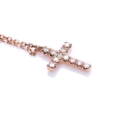 Cartier 18K Pink Gold Diamond Symbols Cross Pendant Necklace 4 of 6