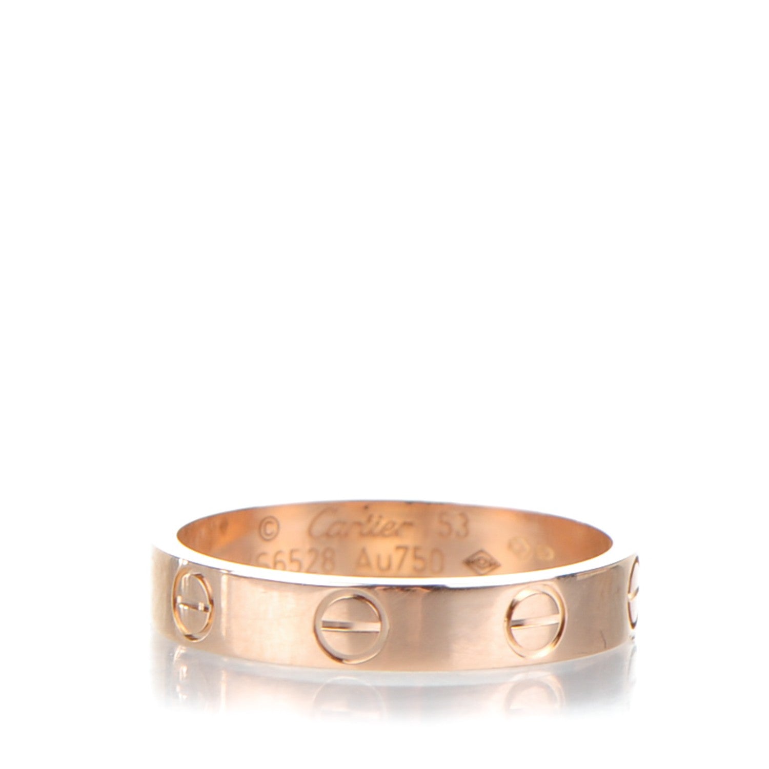 Cartier 18K Pink Gold 4mm LOVE Wedding Band Ring 53 6.5 1 of 4