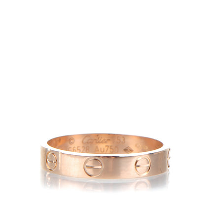 Cartier 18K Pink Gold 4mm LOVE Wedding Band Ring 53 6.5 1 of 4