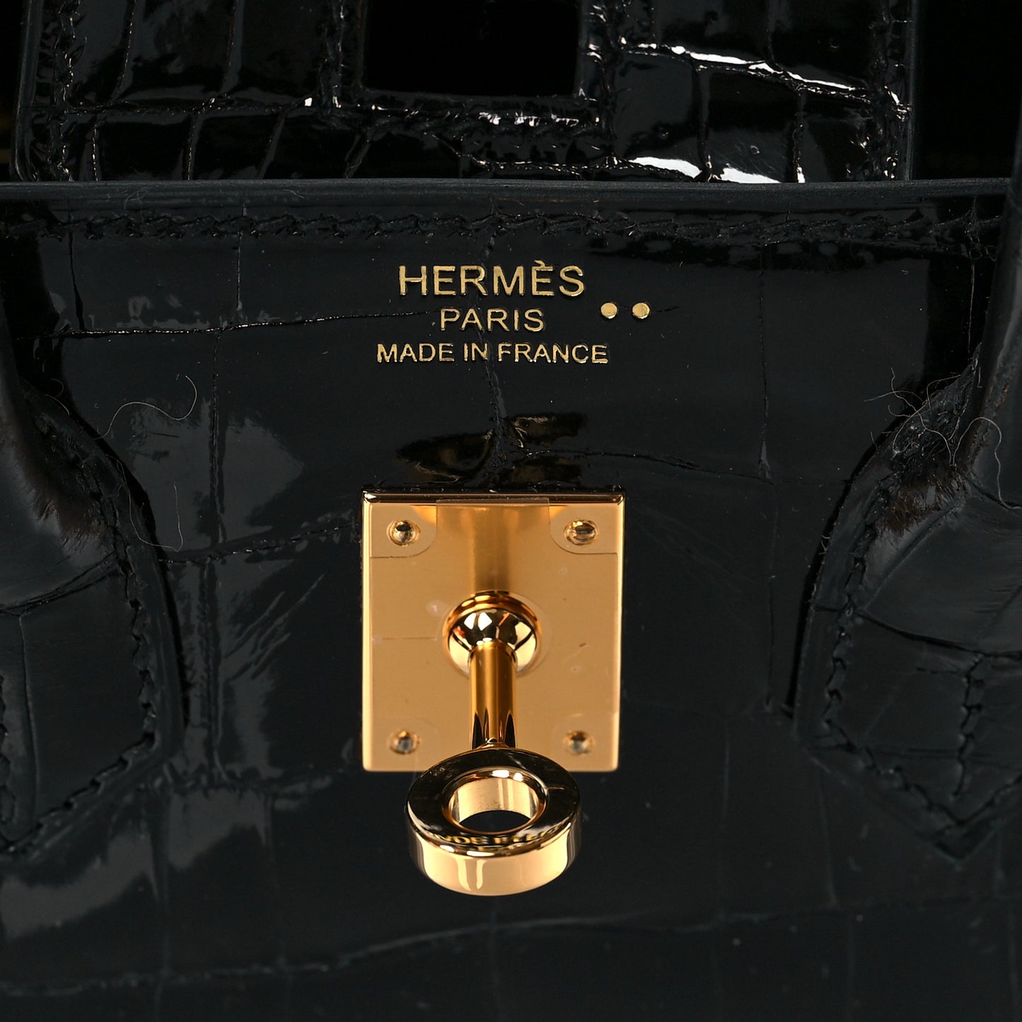 Shiny Niloticus Crocodile Birkin 25 Black