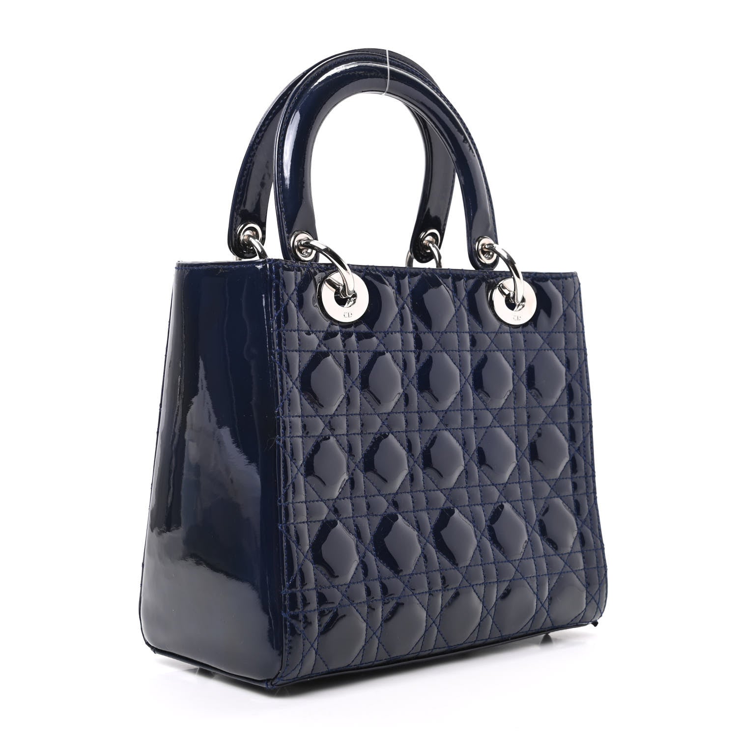 Christian Dior Patent Cannage Medium Lady Dior Navy Blue 3 of 9