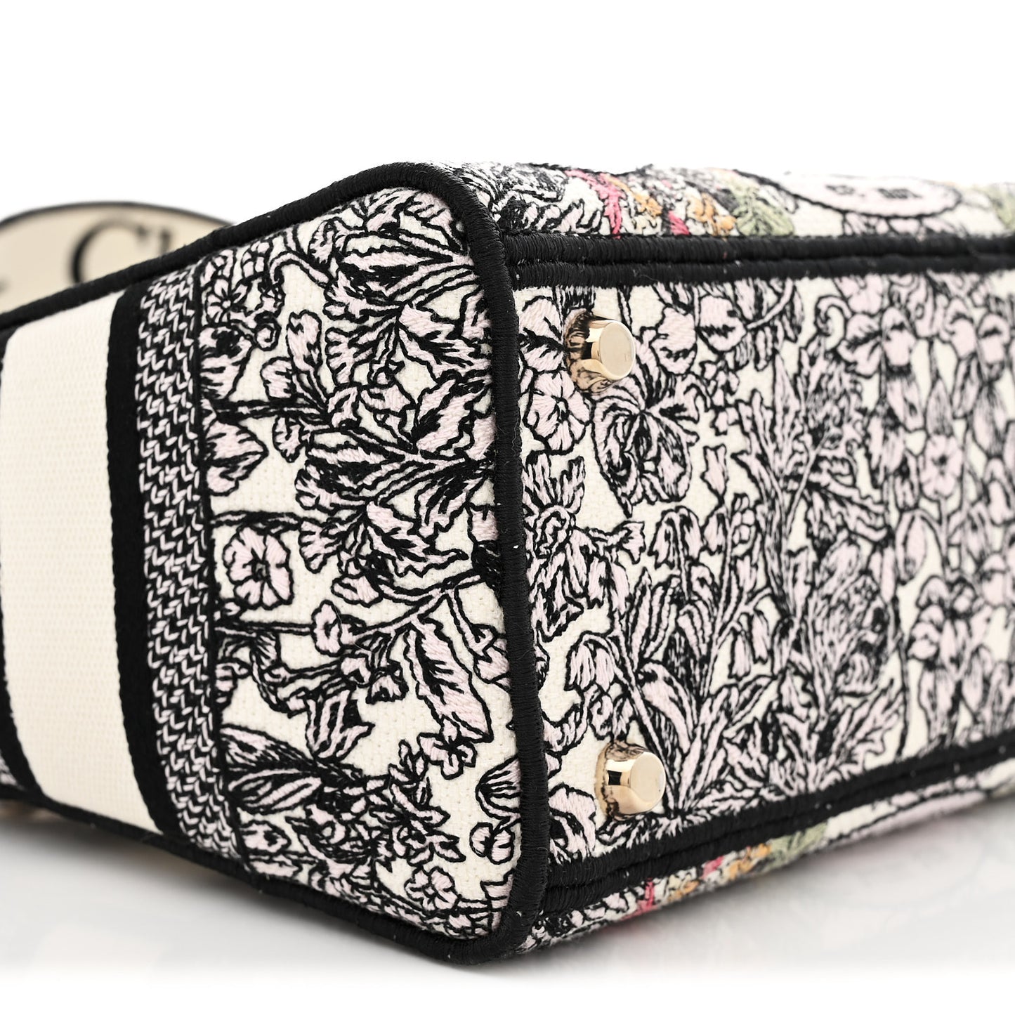 Canvas Around the World Embroidered Medium Lady D-Lite White Multicolor