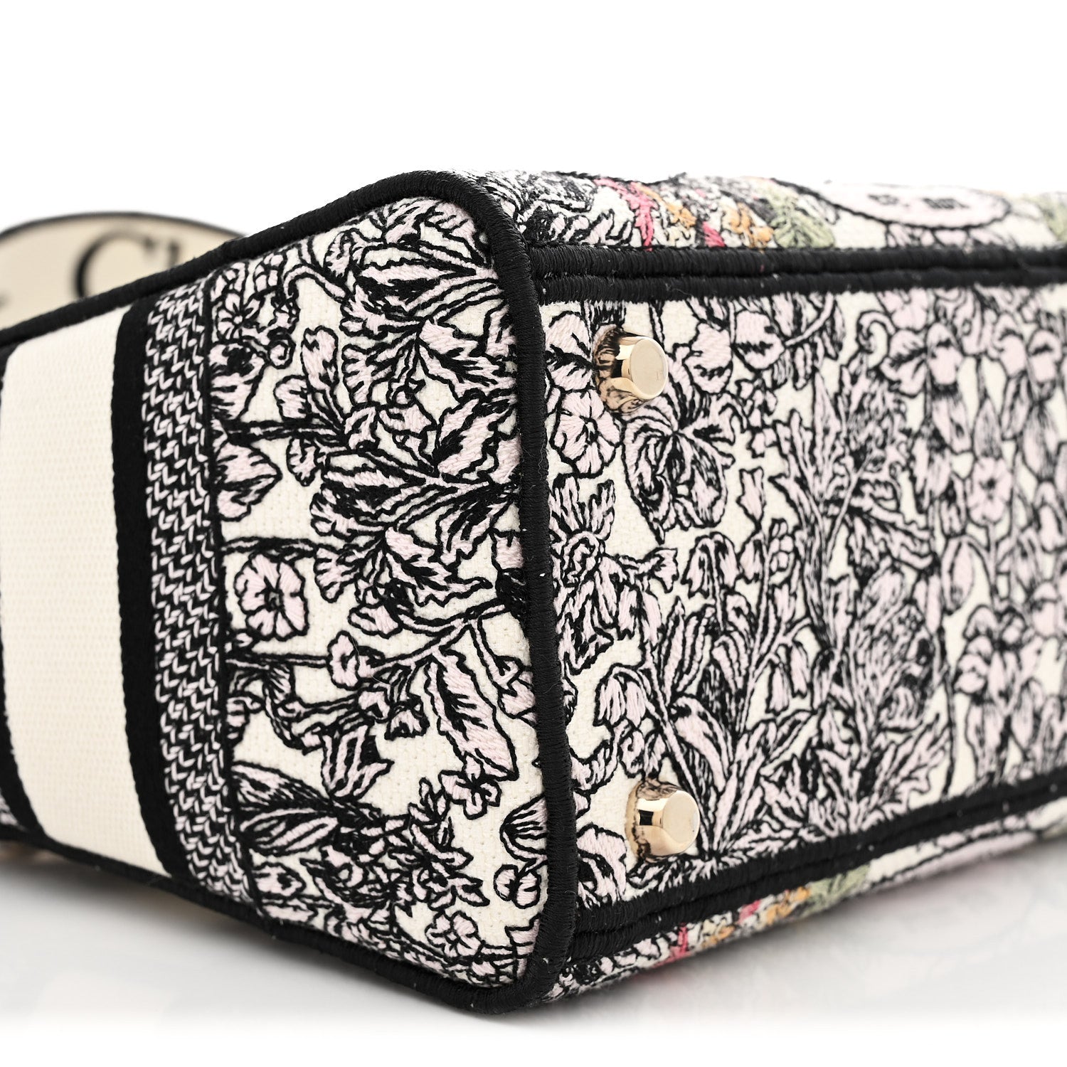 Christian Dior Canvas Around the World Embroidered Medium Lady D-Lite White Multicolor 9 of 11