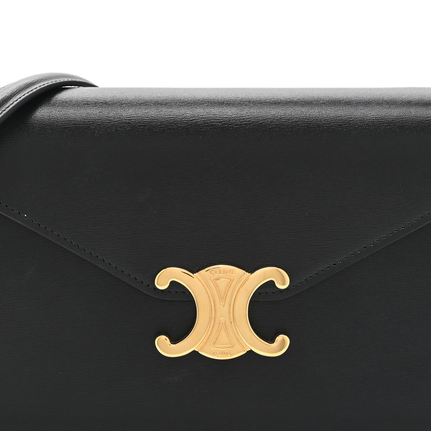 Celine Shiny Calfskin Triomphe Margo Wallet on Chain Black 8 of 10