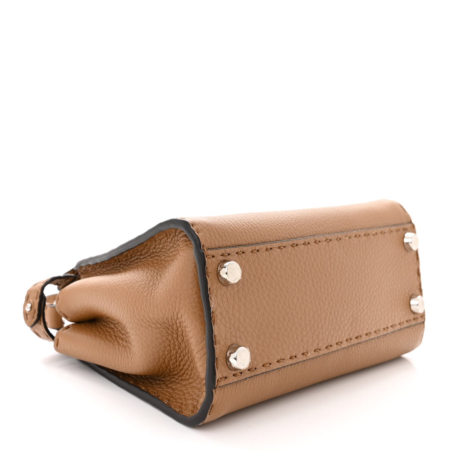 Fendi Cuoio Romano Selleria Bi-Color Mini Peekaboo Iconic Satchel Mou Milk 4 of 13