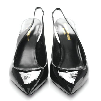 Saint Laurent Patent Opyum Slingback 3.3 Pumps 37 Black 2 of 8