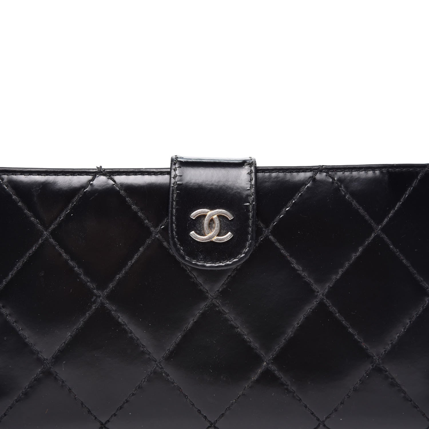 Chanel Glazed Calfskin Diamond Stitched French Wallet Black 17 of 17