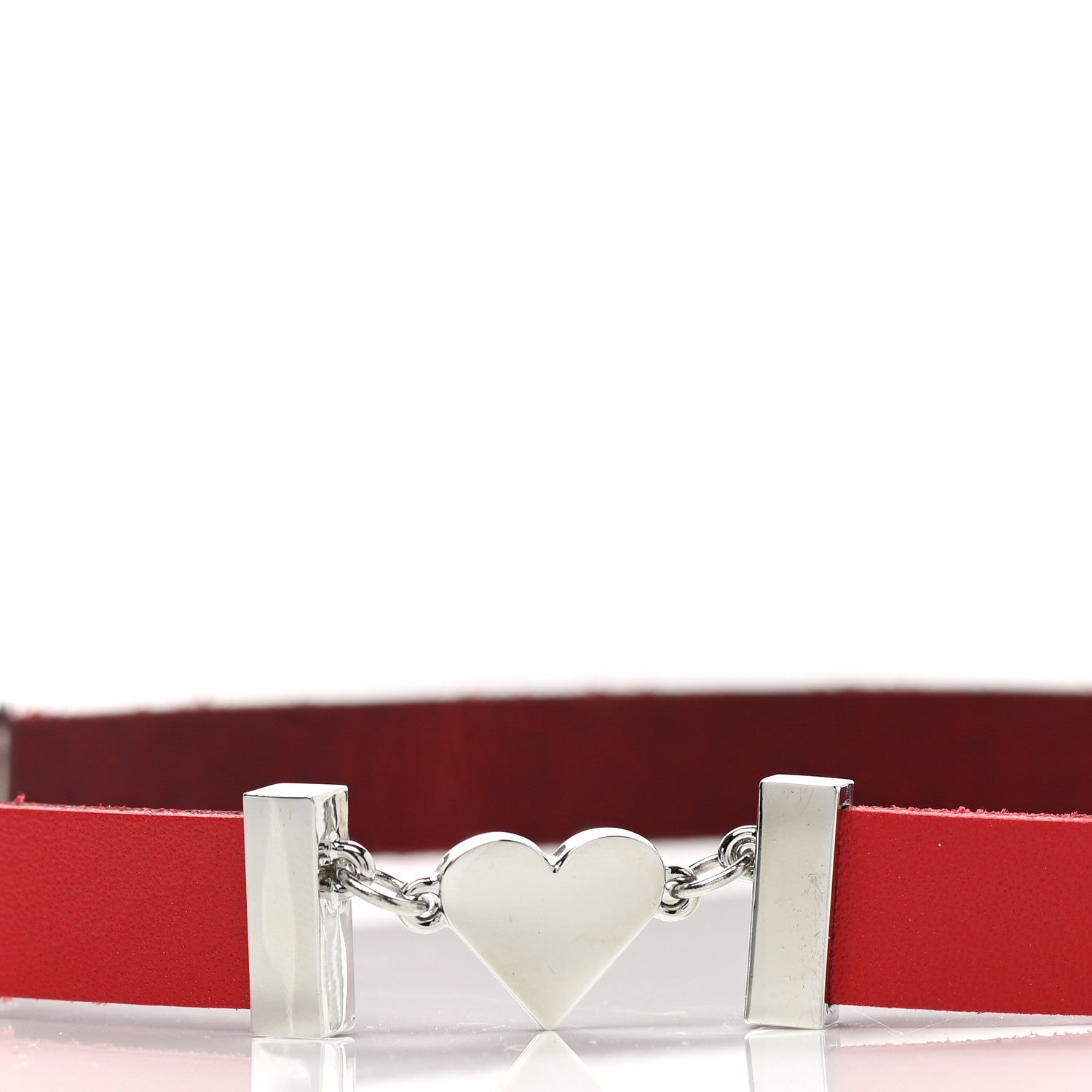 Christian Dior Calfskin Dior Logo Choker Necklace Red 4 of 4