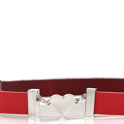 Christian Dior Calfskin Dior Logo Choker Necklace Red 4 of 4