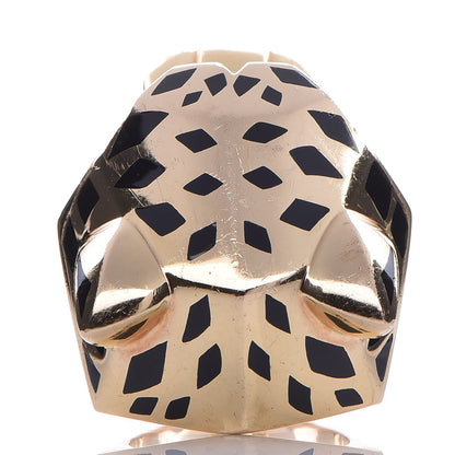 Cartier 18K Yellow Gold Peridot Onyx Panthère De Ring 57 8 6 of 16