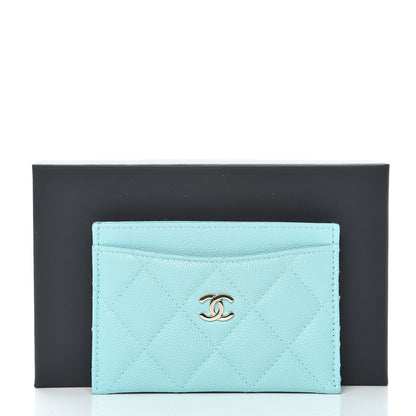 Chanel Caviar Quilted Card Holder Light Blue 9 of 9