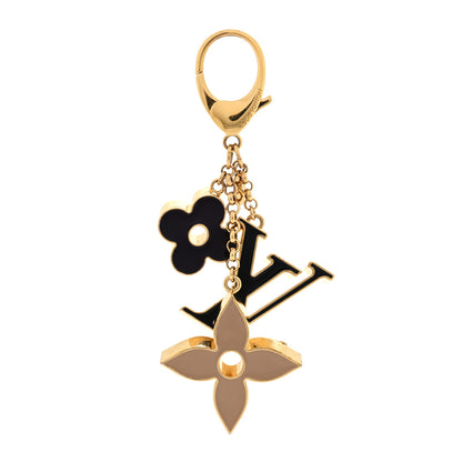Louis Vuitton Metal Enamel Fleur De Monogram Bag Charm Dore 1 of 4