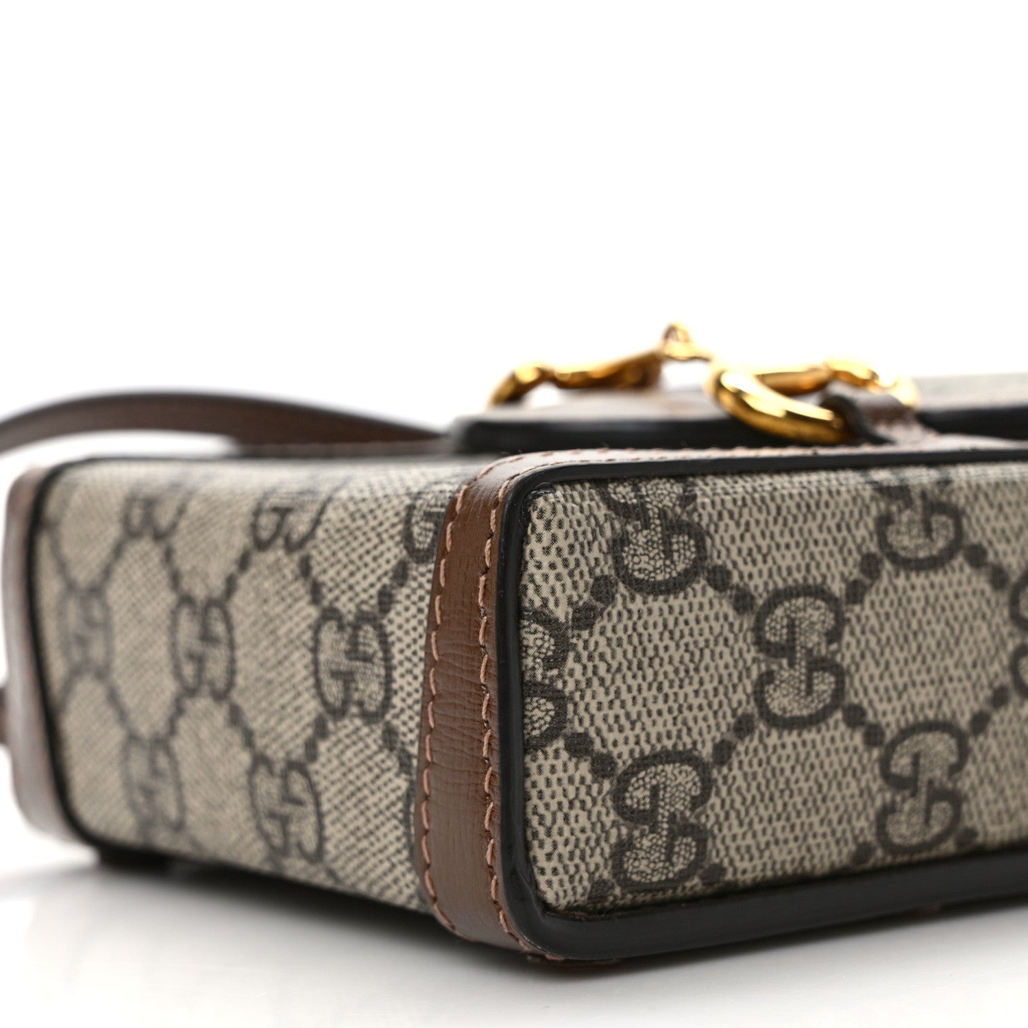 Gucci GG Supreme Monogram Mini Horsebit 1955 Crossbody Bag Beige Brown Sugar 9 of 9