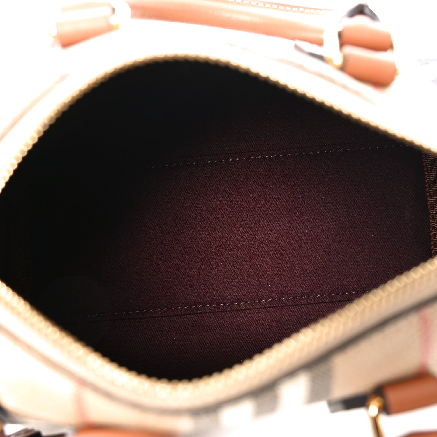 Burberry Vintage Check Mini Bowling Bag Briar Brown 5 of 10
