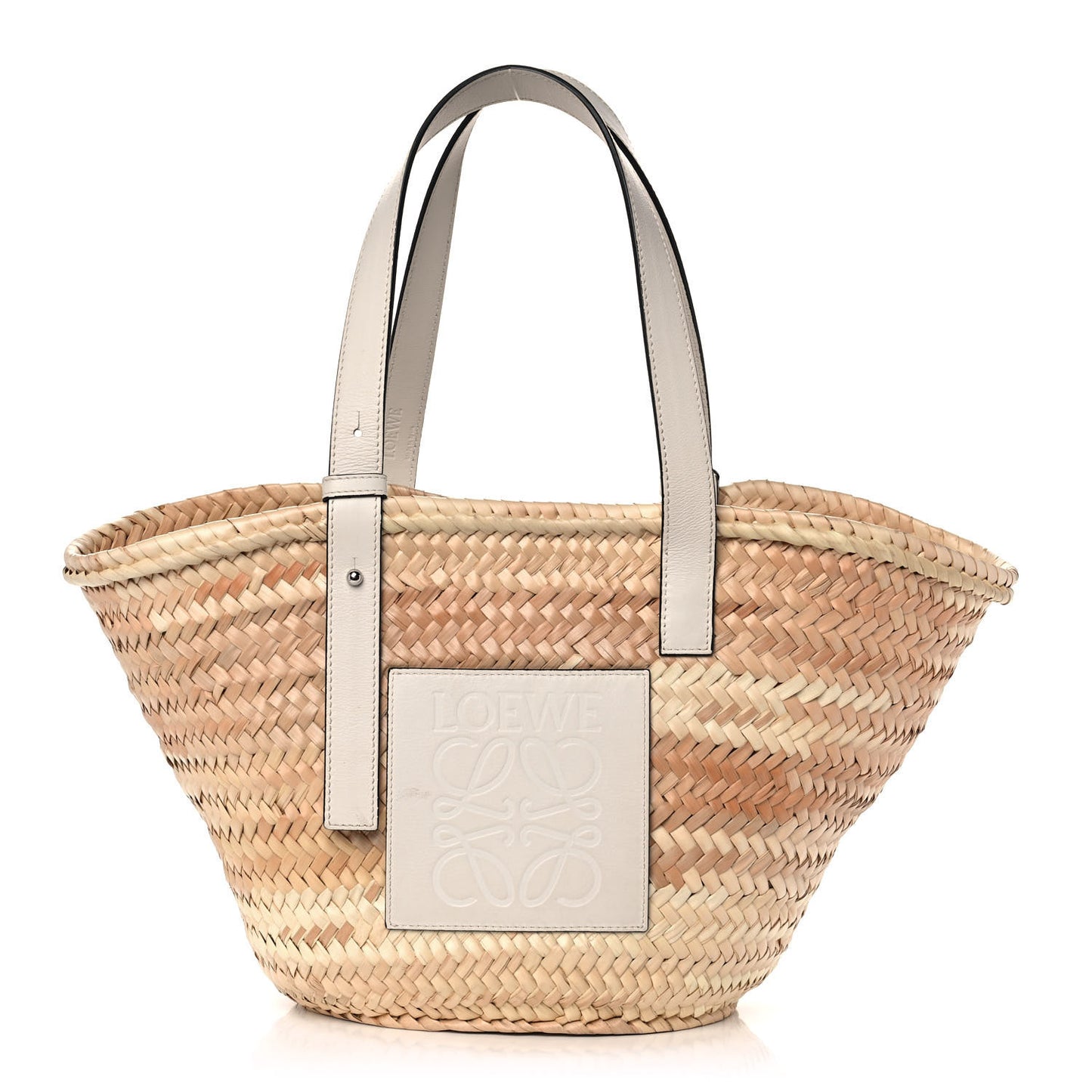 Raffia Basket Tote Bag Natural White