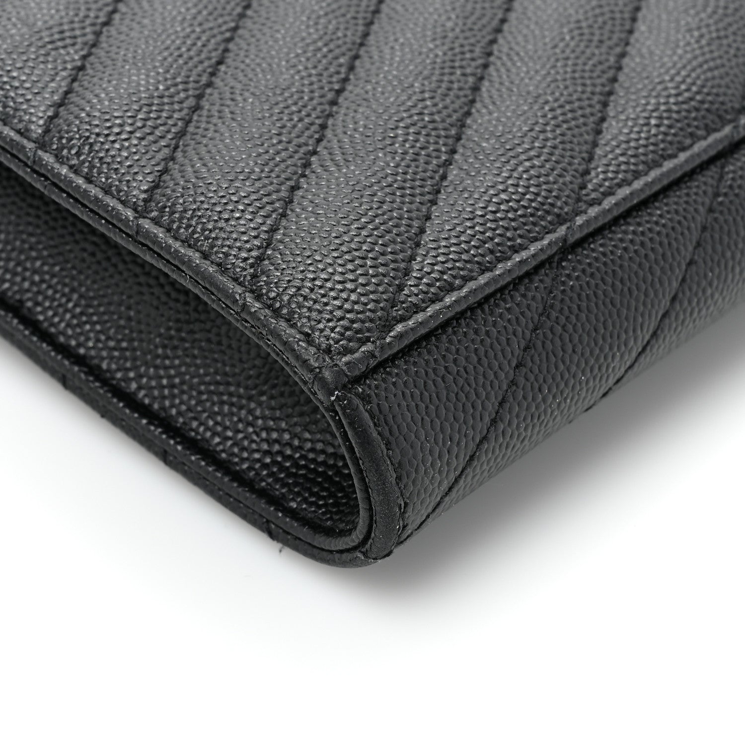 Saint Laurent Grain De Poudre Matelasse Chevron Monogram Envelope Clutch Black 12 of 15