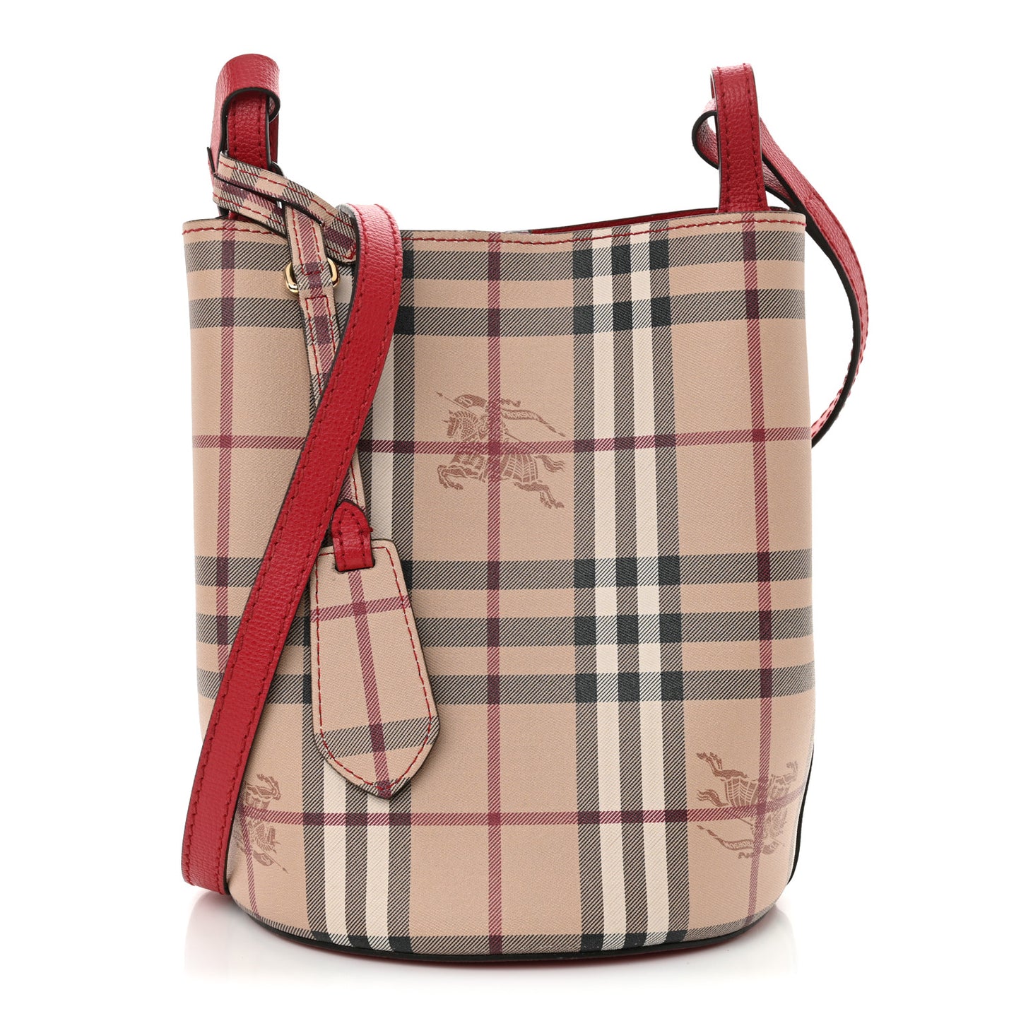 Haymarket Check Colours Small Lorne Bucket Crossbody Poppy Red