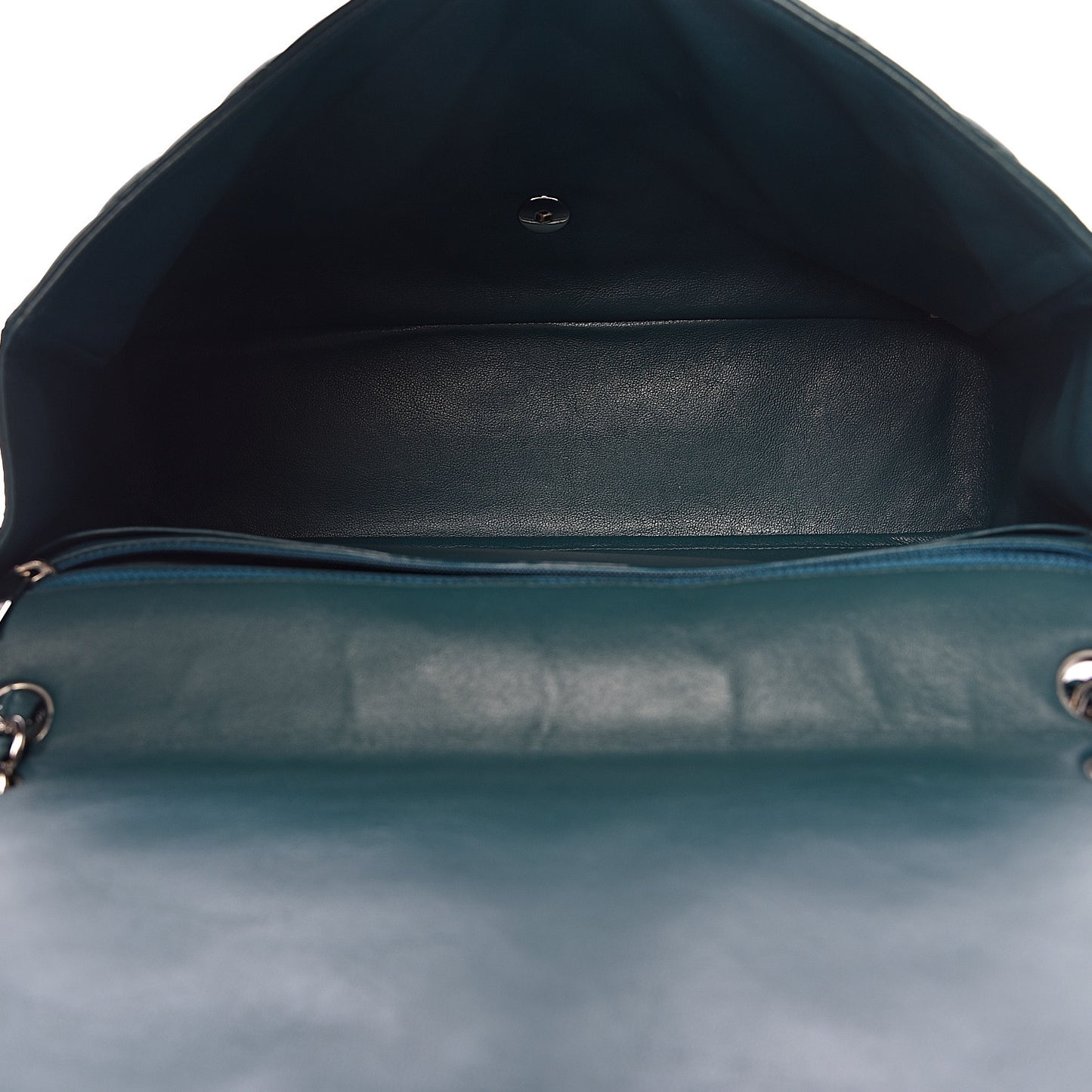 Lambskin Quilted Maxi Single Flap Turquoise